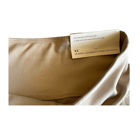 New American Eagle Women's Everything Pocket Fleece BIKE SHORT Pull On XS Cream - Picture 3 of 5